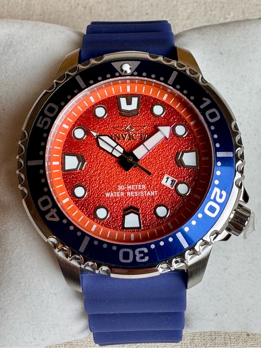 Invicta Pro Diver Orange/Blue 48mm Quartz Dive Watch 49543 NWT